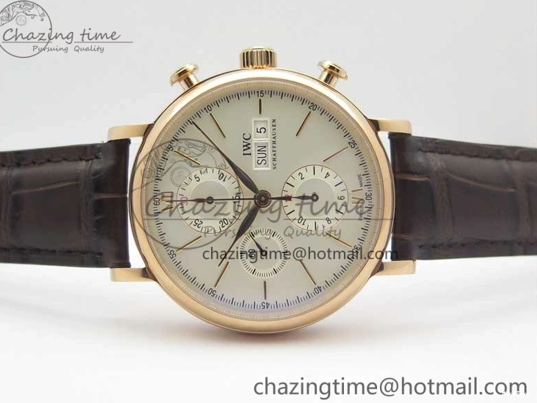 MIROTIME 0711 Efficient Portofino Chrono RG ZF 1:1 Best Edition White Dial on Brown Leather Strap A 7151